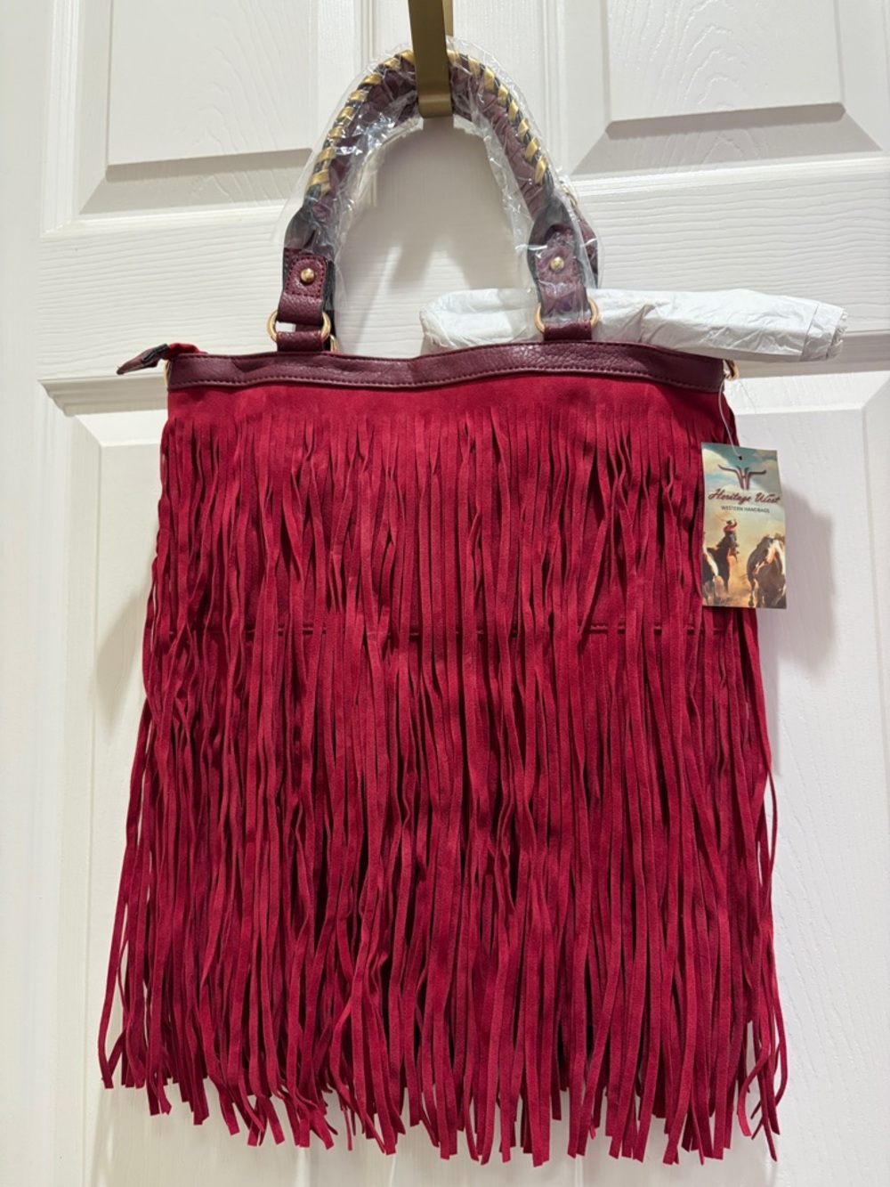 Montana West Fringe Tote Bag in Deep Red - Stylish Women's Handbag